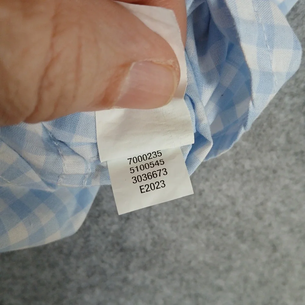 The Children's Place Button Down Boys XXL 16 Blue Gingham Dad & Me Shirt 3036673